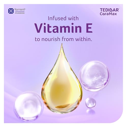 Image of Tedibar Ceramax Bathing Bar - 75g Enriched with Ceramides & Vitamin E |100% Soap Free| Skin friendly pH - By Torrent Pharma, Pack of 4