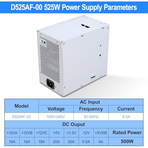 Alimentation électrique 525W D525AF-00 compatible avec Dell Precision T3500 PSU - 5