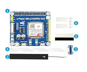 e-Paper NB-IoT/GPRS HAT for Raspberry Pi 4B/3B+/3B/2B/Zero/Zero W/Zero WH Based on SIM7000E Supports GPRS/NB-IoT/eMTC//Edge Communication, Compatible with Waveshare SPI e-Paper Raw Panels