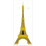 Beistle Plastic Eiffel Tower Door Cover, 5' x 30' - French Party Decorations, International Get Togethers, France Wall Decor for Themed Birthdays & Celebrations