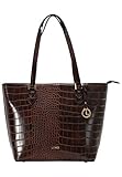 Altersklasse: Erwachsener L.CREDI Damen Tasche Shopper Schultertasche Umhängetasche Feodora Shopper uni feodora shopper braun croco