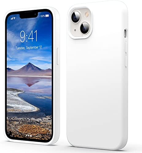Image of DIZORO Silicone Back Case for iPhone 14 Plus, Soft-Touch Phone Microfiber Silicone Back Cover for iPhone 14 Plus-White