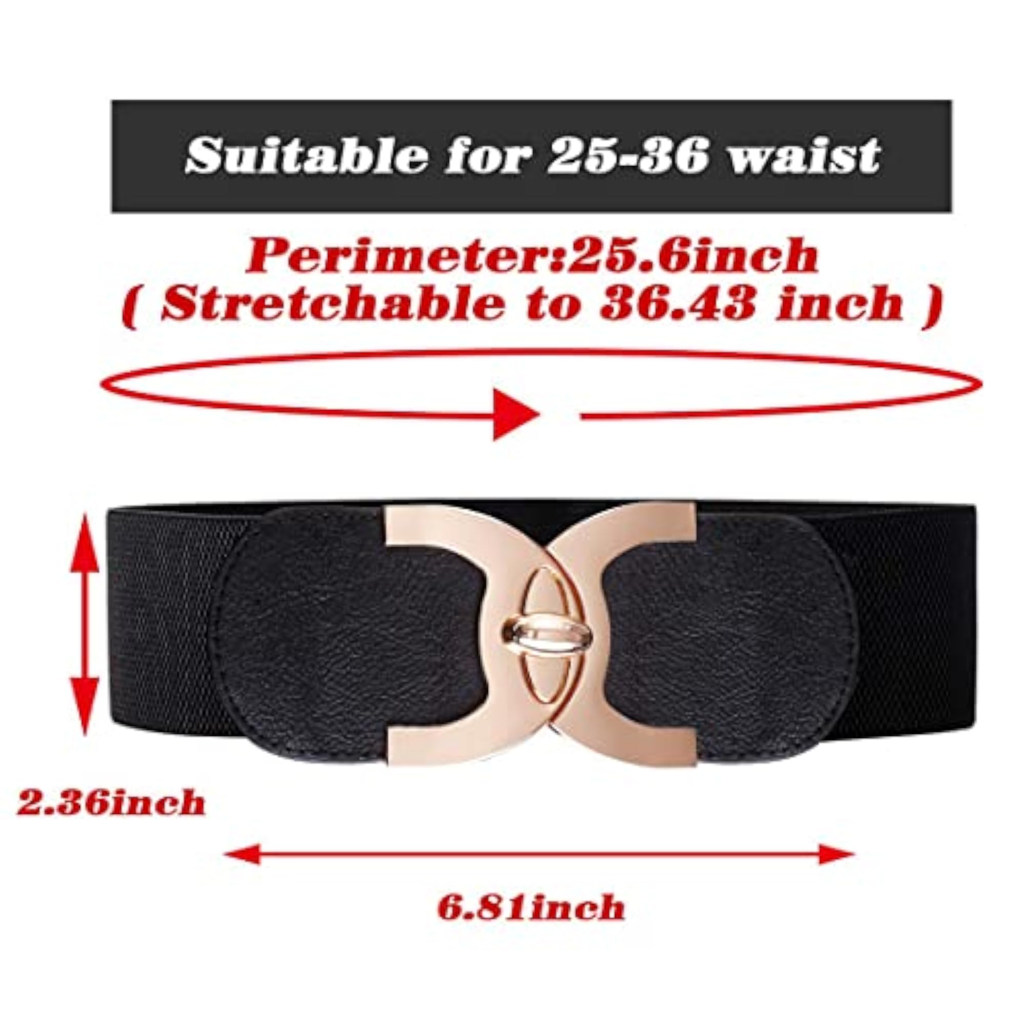 Elastic Fabric Waist Belt for Dresses, Vintage