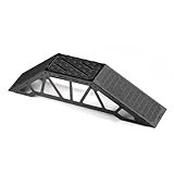 障害物スロープ スモールブリッジ バリケード デスクトップ クライミングシーンプロップ ステンレススチール 1/10 1/8 1/12 1/18 クローラー TRX4 SCX10用 (Sサイズ、ブラック)