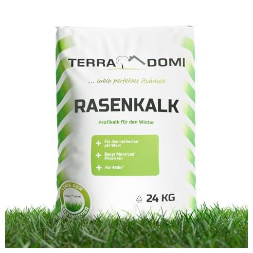 Terra Domi 25 kg Rasenkalk für Winter und Frühjahr I Gartenkalk gegen Moos I ausgezeichneter Rasendünger für über 250m² I Profi Winterdünger