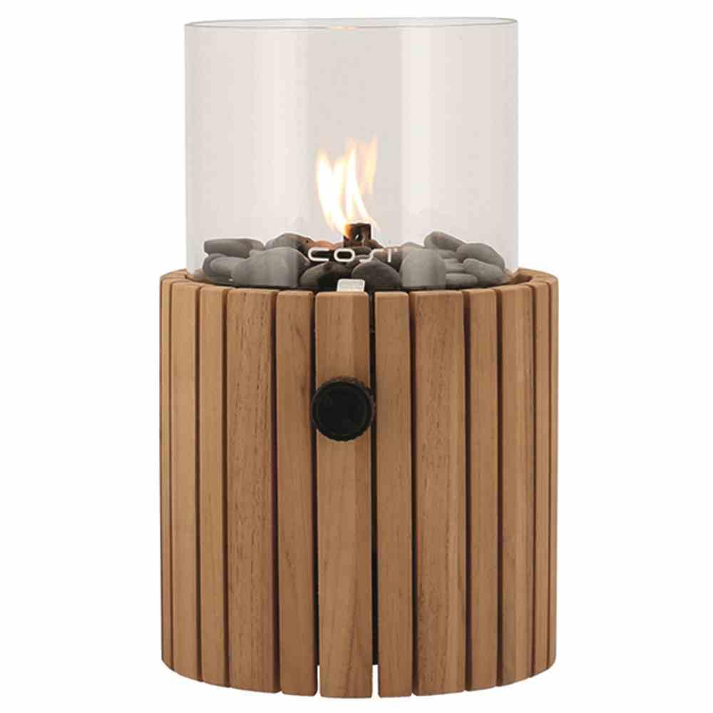 Cosi alcance Linterna de gas madera - acero/teca - 18 x 18 x 30 cm - marrón