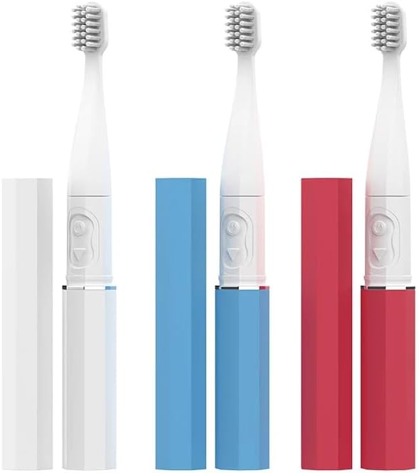 DENTindex Taşınabilir Sonik Diş Fırçası – Sessiz, Yumuşak Başlıklı, Şarjlı, Dupont Kıllı, Seyahat Tipi Cep Diş Fırçası-(Beyaz)