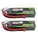 OVONIC 2 Packs 3S 11.1V 3000mAh 50C Lipo Battery with Dean-Style T Connector for RC Airplane Helicopter Boat Drone and FPV