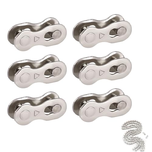 ZMZaoan Cadena de eslabones para bicicleta 6 Pares - Eslabon Rápidos para Bicicleta, Eslabones de Cadena de Bicicleta para Reparación (Montaje/Desmontaje Rapido) (6/7/8 velocidades)