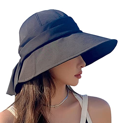 Elegant Bucket Hat For Women Fairy Bow Tie Sun Hat Women Beach Hat Fishing Hats For Travel Gardening Outdoor Getaway 2023 Black #TOP17
