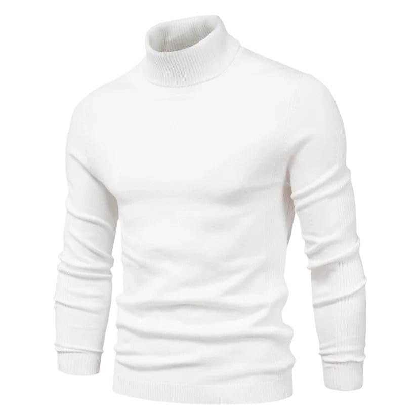 Men's Pullover Sweaters Long Sleeve High Collar Thick Casual Warm Knit Sweater