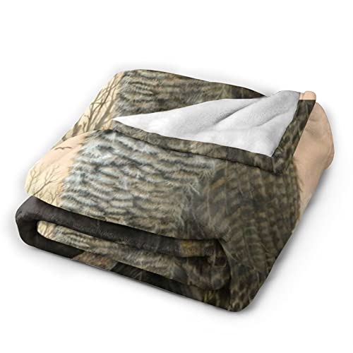 Owl Flannel Blanket Soft Lightweight Winter Throw Blanket Women Men Cozy Warm Lap Blanket For Office Home 60 X 50 Inches #TOP1