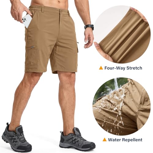 Image of Jessie Kidden Mens Cargo Shorts Expandable Waist Quick Dry Hiking Shorts