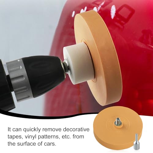 Folienradierer mit Adapter, 4 Stück Radierscheibe, Radierer Gummi Aufkleber, Langlebige Radierscheibe Gummi Effizienter Folien Radierer von Aufklebern, Folien und Kleberesten auf Autos und Motorrädern