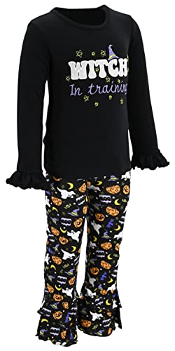 Image of Unique Baby 2 Piece Girls Double Ruffle Leggings and Long Sleeve Shirt Clothes Set Kid and Toddler Girl Outfit