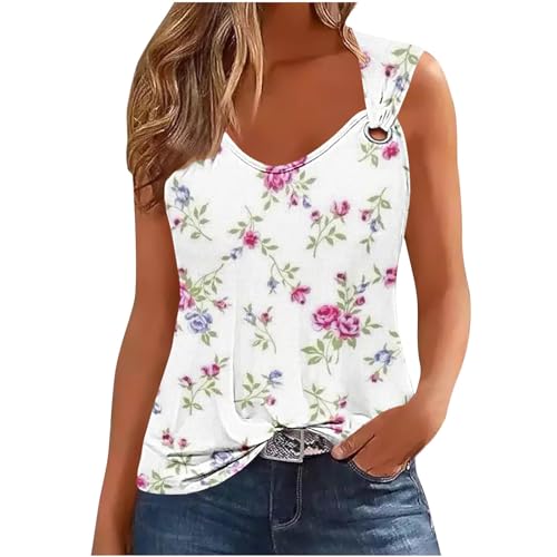 NUSGEAR 2024 Camisetas sin Manga Mujer Verano Moda estampado sunset Casual Camisola Camisetas de Tirantes Cuello redondo deportivo Originales Fiesta Chaleco Tops Suelto Basic Shirt tee Camisa playa