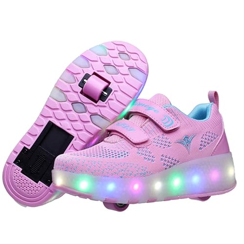 Risea Kids Roller Skates Shoes USB Charging Led Light Up Sho...