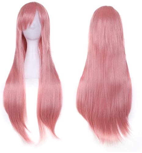 パンプキンパレード ウィッグ 3点SET ロング ストレート フル ウィッグスタンド付 コーラルピンク（Amazon）