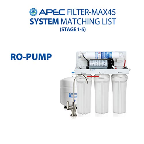 Apec Water Systems Filter-Max45 Us Made 50 Gpd Complete Replacement Set For Ultimate Series Reverse Osmosis Water Filter System Stage 1-5, 10", White #TOP7