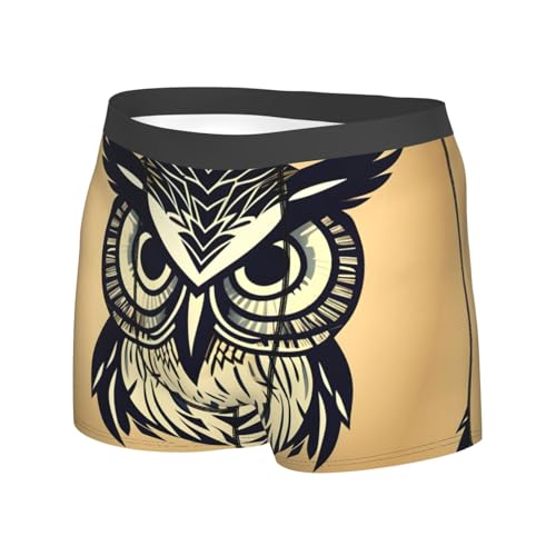 Men's Boxer Briefs â€“ Breathable Stretch Underwear with Cute Owl Full-Print, Concave Convex Design2