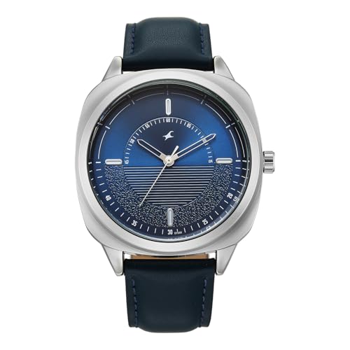 Image of Fastrack Stunners X Quartz Analog with Dark Blue Dial Blue Leather Strap Watch for Men - 38161SL02