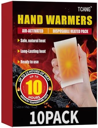 Hand Warmers - Up to 10 Hours of Heat - 10 Pack Super Long Lasting Air Activated Disposable Warmers, All Natural & Portable for Body, Hands & Toes - Odorless Hot Warmer Heater