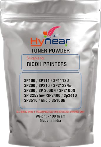 Image of Ultra Dark Black Toner Powder Suitable for Ricoh SP100 SP111 SP111SU SP200 SP210 SP212SNw SP300 SP300DN SP310DN SP325Sfnw SP3400 Sp3410 SP3510 Aficio 3510DN Printers (Pack of 1) (100 Gram)
