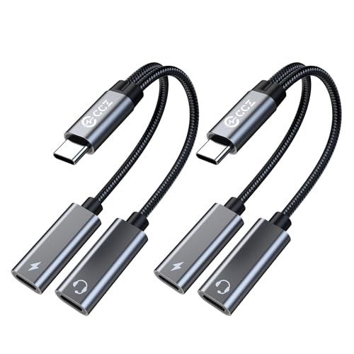 USB C Splitter,1 in 2 Out Dual USB C Type Headphone and Charger Audio Adapter,Hi-Fi Sound Quality Type C Headphone Adapter and Charging Dongle Cable Compatible with Phone 16/15 Pro Max(USB-USB,2Pack) by Kinboofi - Used condition - US$9.47