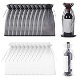 Aspect transparent: Grâce à la surface en organza translucide, le contenu est immédiatement visible sans avoir à déballer la bouteille. Le design élégant met en valeur le vin, le champagne ou le prosecco, rendant chaque cadeau unique