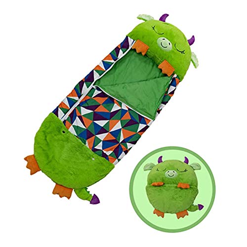 MARXIAO Sac De Couchage Et Oreiller De Jeu Grandes Couches De Sommeil Heureux avec Oreiller Sac De Couchage pour Enfants Cadeau De Noël Sac De Couchage Animal Vache Verte Cover