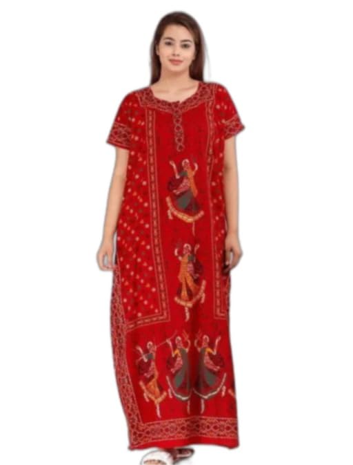 Women's Cotton Printed Nighty Night Gown Maxi Style-3994 Multicolour-picture-42
