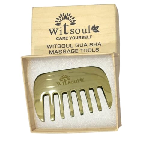 Image of WITSOUL Kansa Comb Massage Tool - kansa Comb for Hair Fall /Growth /blood Circulation & Stress Relief Best for Head Massage (L)