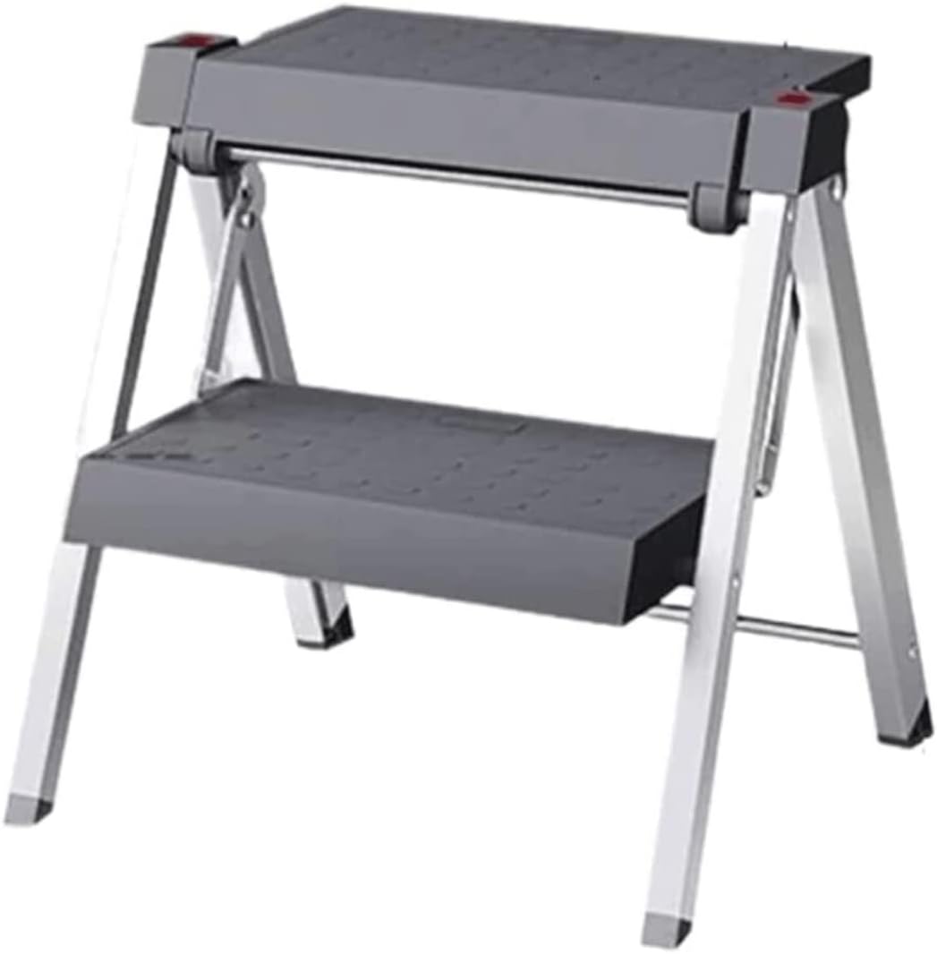 Step Ladder Folding Ladder Small Step Ladder Portable Folding Ladder Light Duty Outdoor Work Telescoping Ladders Folding Ladder Telescopic Ladder(Size:2 Step)