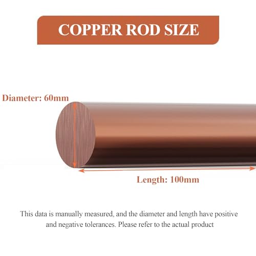 WSYCWG Copper Solid Copper Rod Length 100Mm, Raw Materials Diameter 45-65Mm Ideal for DIY Crafts and Industrial Applications,Diameter 60mm