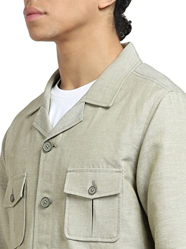 Image of JACK & JONES Men's Standard Length Solid Slim Fit Notch Lapel Collar Jacket