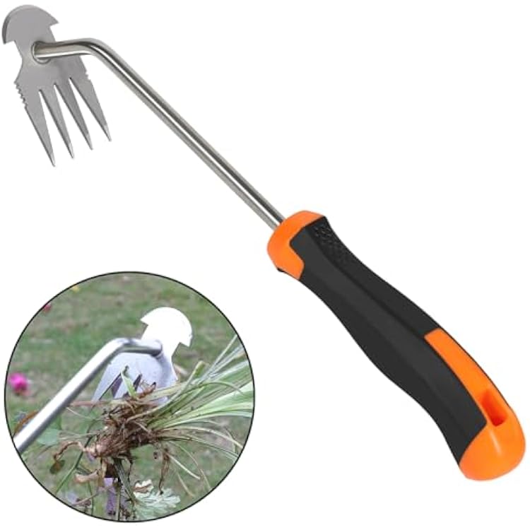 SIXCAR Weed Remover Tool,Portable Garden Weeder Tool,New Gardening Weeding Tools,for Garden Hand Tools for Vegetable Gardening Backyard Farm Planting & Uprooting Weeding Tool (Rubber Handle)