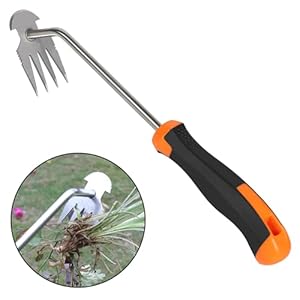 Weed Puller Tool,Portable Garden Weeder Tool,2024 New Gardening Weeding Tools,for Hand Weeder Puller for Vegetable Gardening Backyard Farm Planting & Uprooting Weeding Tool (Rubber Handle)
