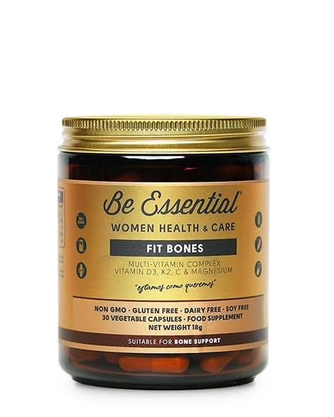 Be Essential – Fit Bones - Vitamina D3 y K2 con Magnesio Bisglicinato y Vitamina C - Suplemento para Huesos Fuertes y Salud Ósea – 30 Cápsulas Vegetales – Alta Absorción - 30 Cápsulas