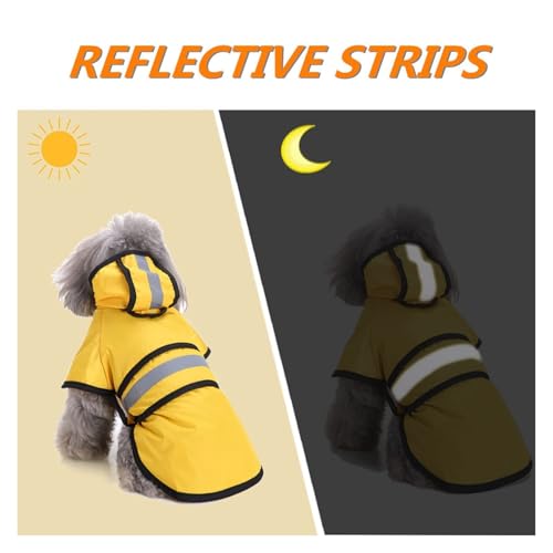 Veste réfléchissante chien jaune imperméable et réglable avec capuche