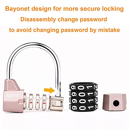 Image of 4 Digit Combination Lock, Portable, Silver, 2 inch Wide Lock Body, 5 /16 inch Shackle, Provides Protection and Security