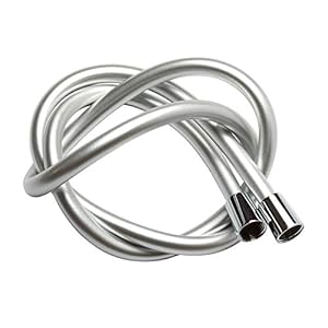 Krodo 1.5m Tubo Doccia Flessibile In Argento PVC Di Ricambio Universale, Antipiega E A Prova Di Perdite E Resistente Ad Alta Temperatura Connettore In Ottone