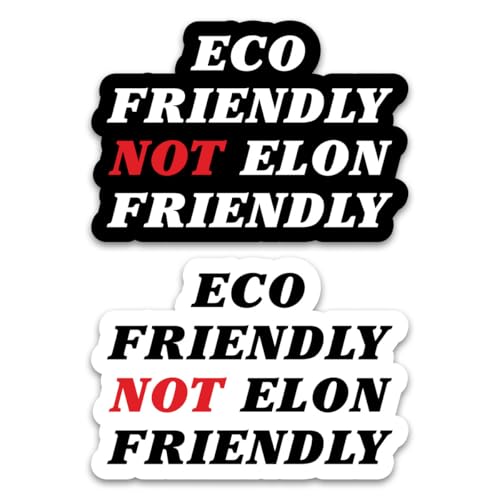 2pcs Elon Bumper Stickers, No Elon Sticker, Musk Tesla Bumper Sticker, Waterproof Window Bumper Stickers for Cars, Anti Elon Stickers,Tesla Bumper Sticker (Eco Friendly)