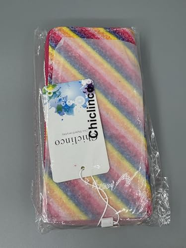 Chiclinco Trendy Women Glitter Rainbow Mermaid Long Wallets Zipper Purse Card Cell Phone Holder (Glitter 6)3