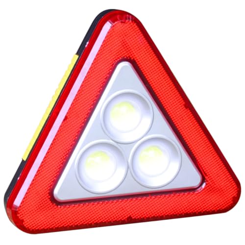 Triángulo de seguridad vial reflectante con luces LED para máxima visibilidad nocturna