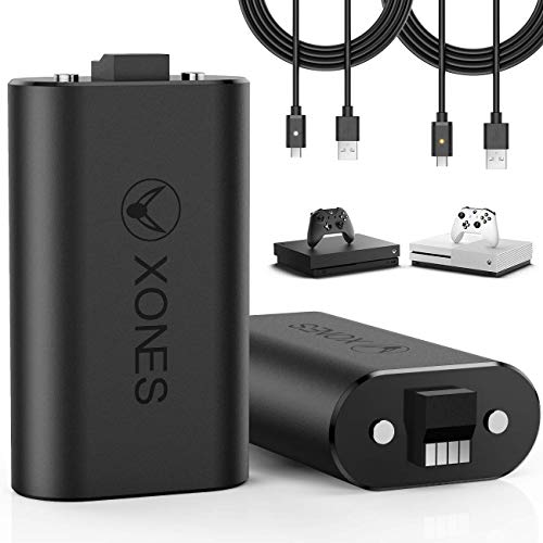 Rechargeable Battery Pack for Xbox One Controller, 2Pack 1200mAh Long Battery Life Lithium-ion Battery Replacement with Charging Status LED for Xbox One Xbox Ones Xbox X Wireless Controller