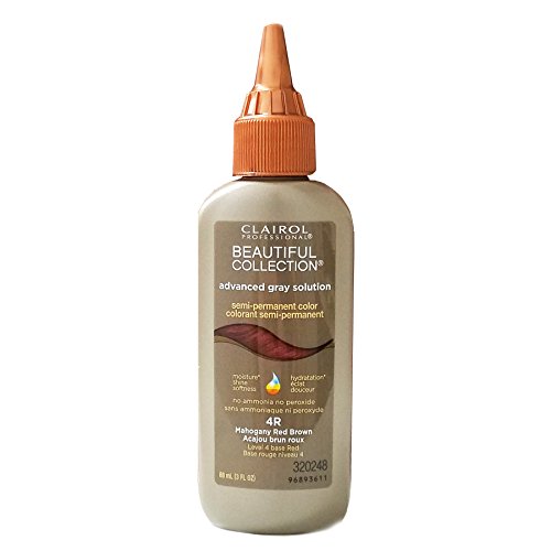 Clairol Beautiful Collection Advanced Gray Solution Hair Color, 3 fl oz -Mahogany Red Brown