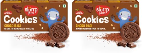 Image of Slurrp Farm No Maida No Refined Sugar Choco Ragi Cookies | Healthy Cookies Biscuit Made With Multigrains | 80g (Pack of 2)