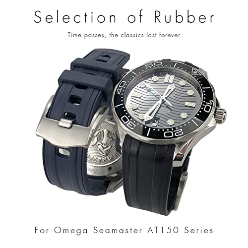 Bracelet montre caoutchouc FKM vert 20mm idéal pour plongée Seamaster