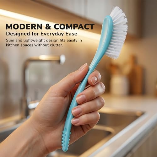 Image of Baybee 2 in 1 Premium Baby Feeding Bottle Cleaning Brush | Easy to Hold Nylon Feeding Bottle Cleaner Brush | Infant Nipple Cleaning Teat Brushes | Baby Bottles Cleaning Brushes (Blue)