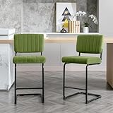 Okeysen Bar Stools Set of 2,Counter Height BarStools Bar Chairs,24 inch Tall Bar Stool with Back,Barstools Bar Height Set of 2,Kitchen Counter Stools Modern Velvet Barstool for Island Dining Party